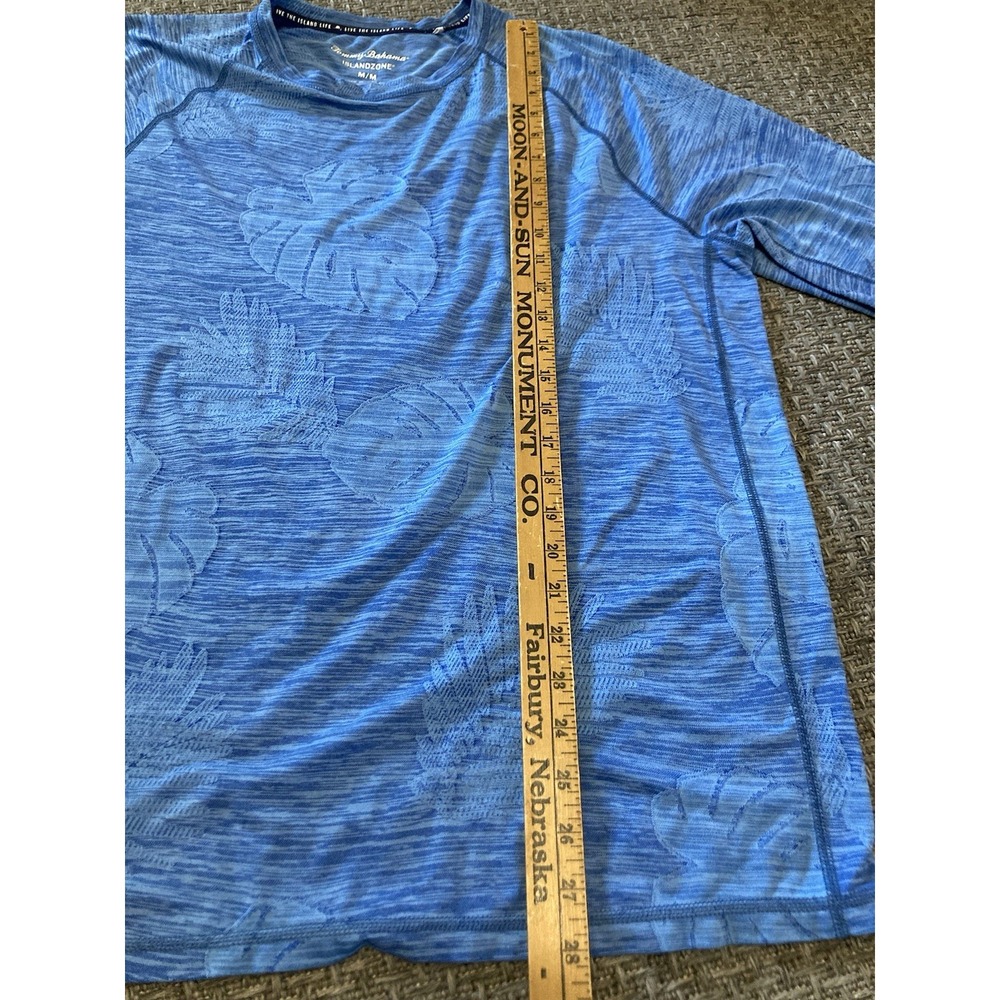 Tommy Bahama Island Zone Shirt Mens M Blue Delray Frond Performance Long Sleeve - Picture 4 of 11
